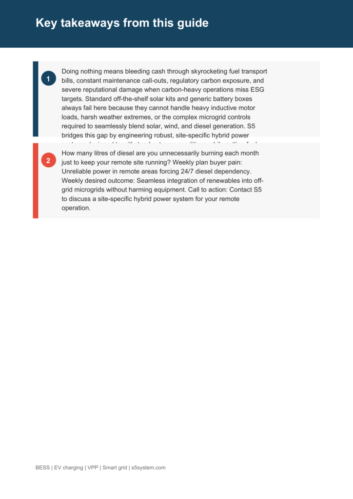 Remote microgrid power: hybrid diesel-renewable industrial site